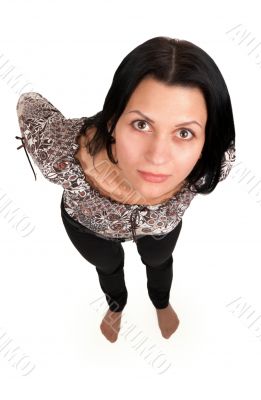 Girl peeks into the frame