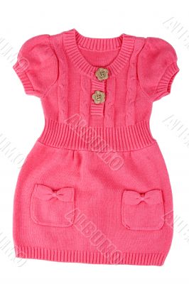 Red knitted baby dress