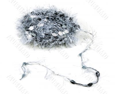 ball of fluffy gray thread