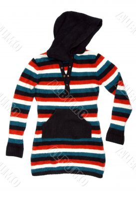 warm striped ladies jacket with hood