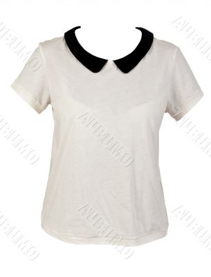 Women`s shirt with black collar