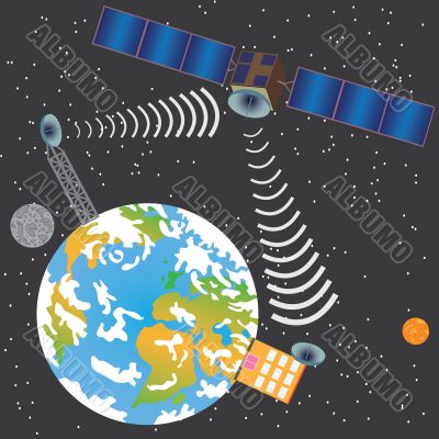 Satellite transmitting signal Satellite transmitting signal