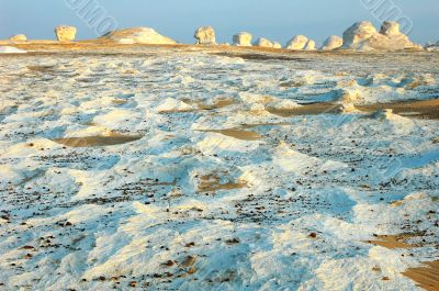 Landscape of the famous white desert in Egypt