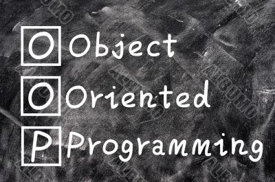 Chalk writing of OOP for Object Oriented Programming