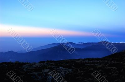 Landscape on the top of the mountains