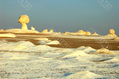 Landscape of the famous white desert in Egypt