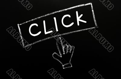Click - button with a cursor hand
