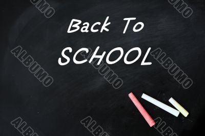 Back to school - text on a blackboard