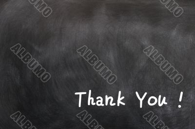 Thank you written on a blackboard