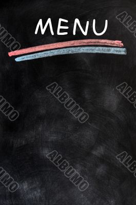 Blank menu with a wooden frame