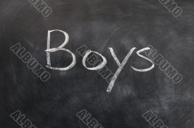 Boys - word written with white chalk