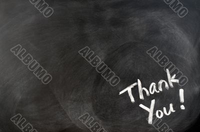 Thank you written on blackboard