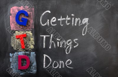 Acronym of GTD for Getting Things Done