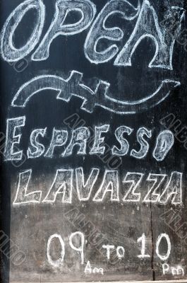 Blackboard background with open time