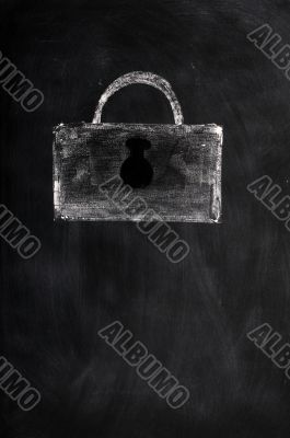 A Lock drawn with chalk