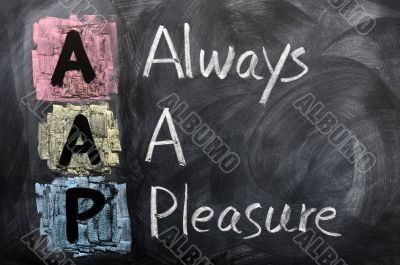 Acronym of AAP for Always a Pleasure