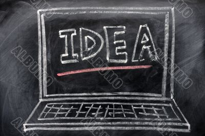 Chalk drawing of Laptop 