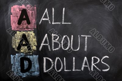 Acronym of AAD for All About Dollars