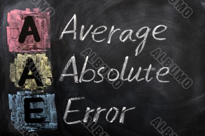Acronym of AAE for Average Absolute Error