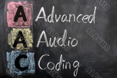 Acronym of AAC for Advanced Audio Coding