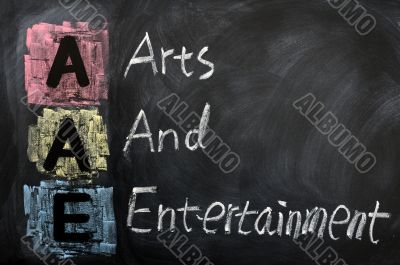 Acronym of AAE for Arts and Entertainment
