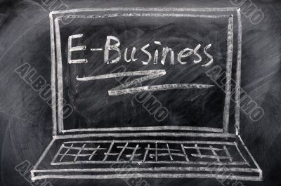 Chalk drawing of Laptop 