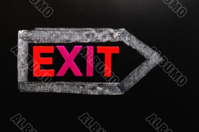 Exit - word made of colorful letters