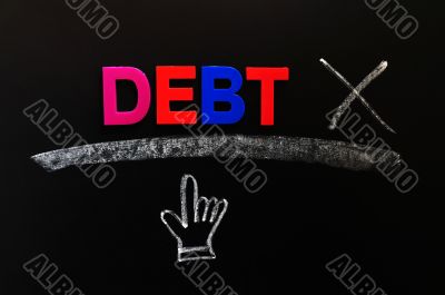 Debt crossed out