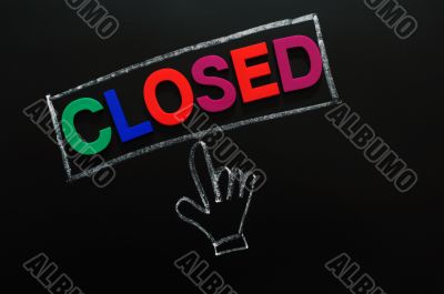 Closed button with a cursor hand