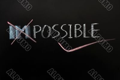 Conceptual image of the word impossible