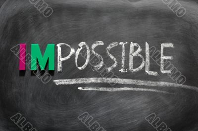 Conceptual image of the word impossible