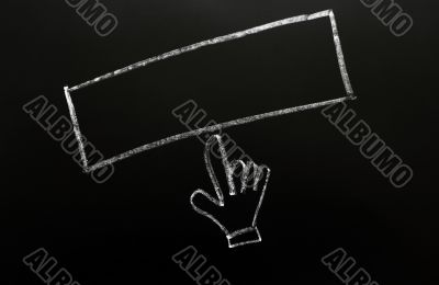 Blank button with a cursor hand