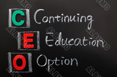 Acronym of CEO - Continuing Education Option