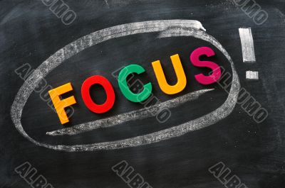 Focus - word made of colorful letters