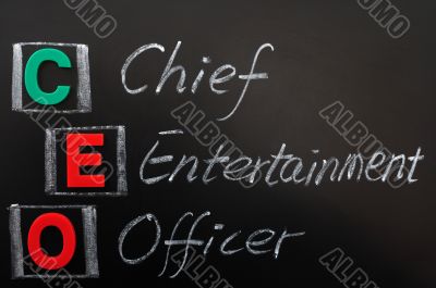 Acronym of CEO - Chief Entertainment Officer