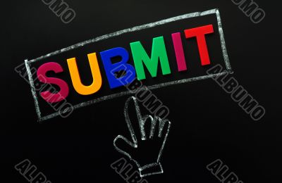 Submit button with a cursor hand