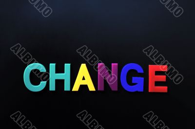 Change concept on a blackboard