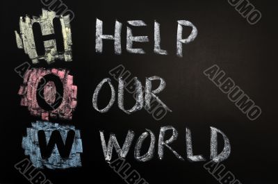 Acronym of HOW - Help Our World