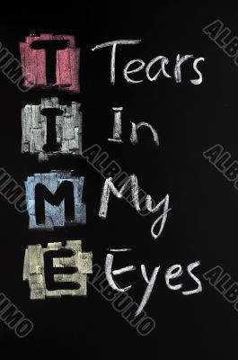 TIME acronym written with chalk on blackboard