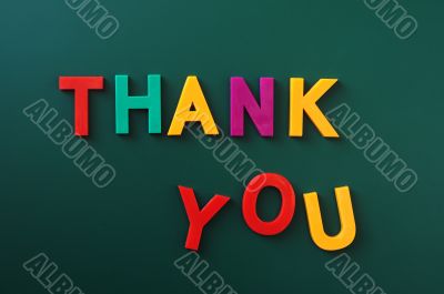 Thank you made of colorful letters