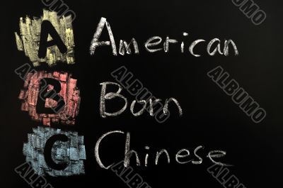 Acronym of ABC - American born Chinese
