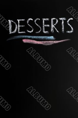Desserts menu