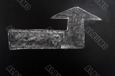 Direction sign with a big arrow