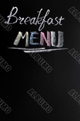 Breakfast menu