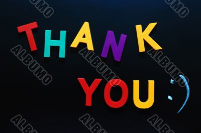 Thank you made of colorful letters