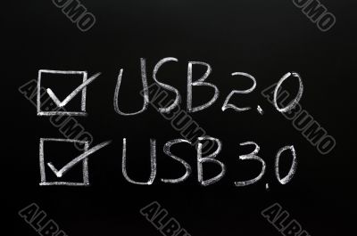 USB 2.0 and USB 3.0 check boxes