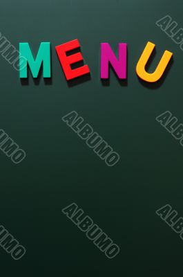 Menu on a blackboard