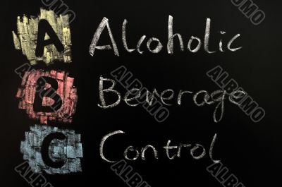 Acronym of ABC - alcohol beverage control Acronym of ABC - alcohol beverage control