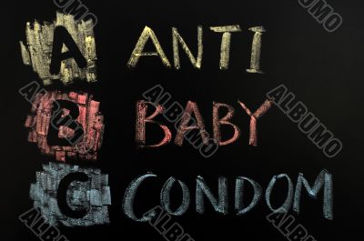 Acronym of ABC - Anti baby condom