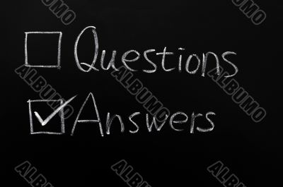 Check boxes of questions and answers